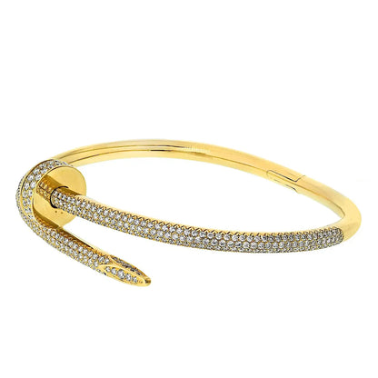 Cartier 18K Yellow Gold Juste Un Clou Size 17 Diamond Bracelet