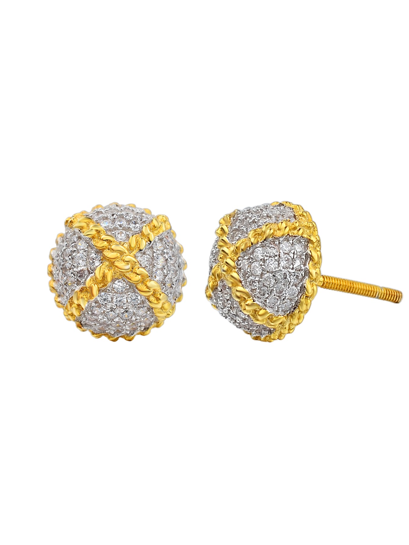 18K Gold Plated Cubic Zirconia Stud Earrings