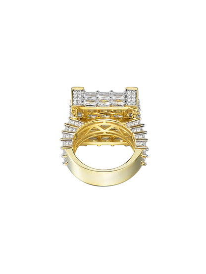 Iced Out Ring 14K Gold Plated Ring