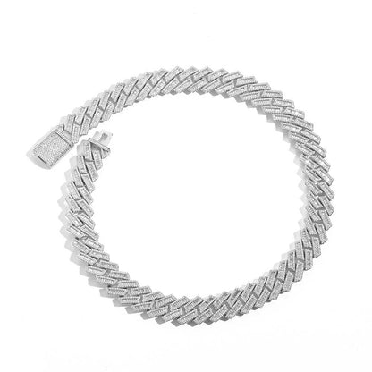 18mm Double Row Diamond Cuban Chain