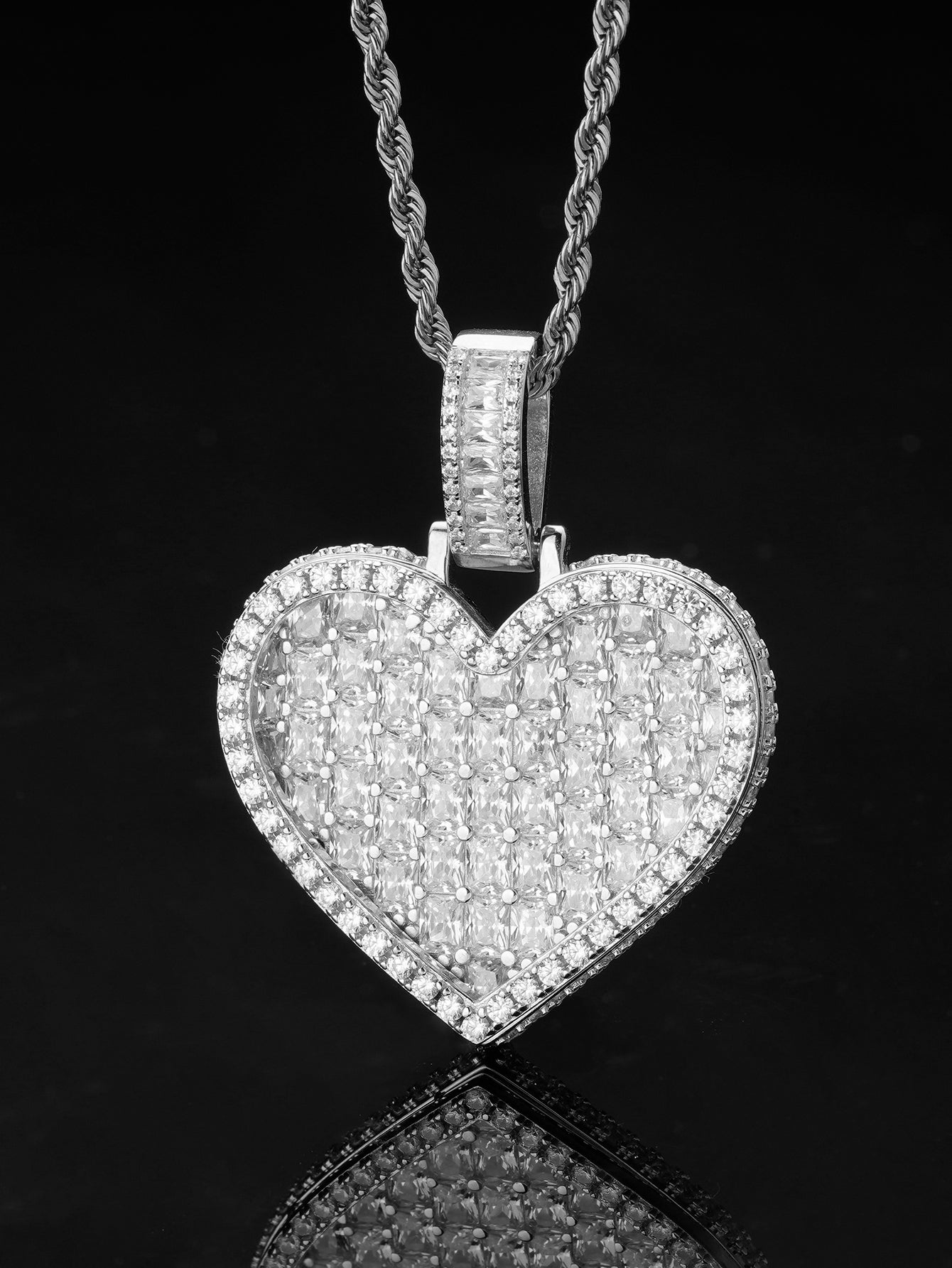 Iced Out Heart Shaped Pendant