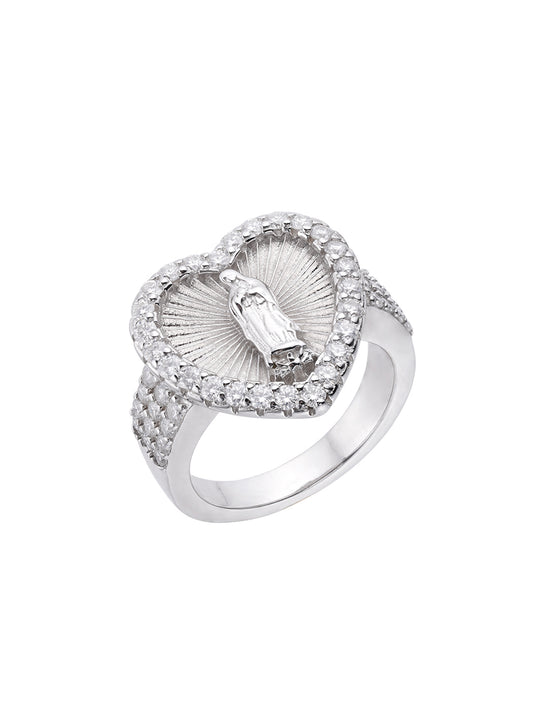 Lady of Guadalupe Virgin Mary  Zirconia Ring