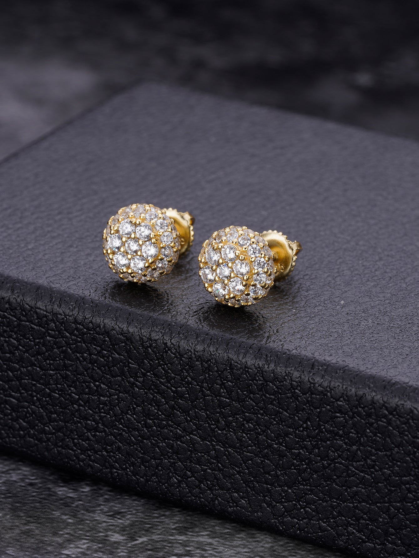 Moissanite Stud Earrings 14K Gold Plated