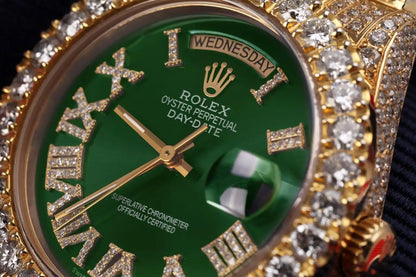 Rolex Presidential Green Roman Dial Diamond Watch