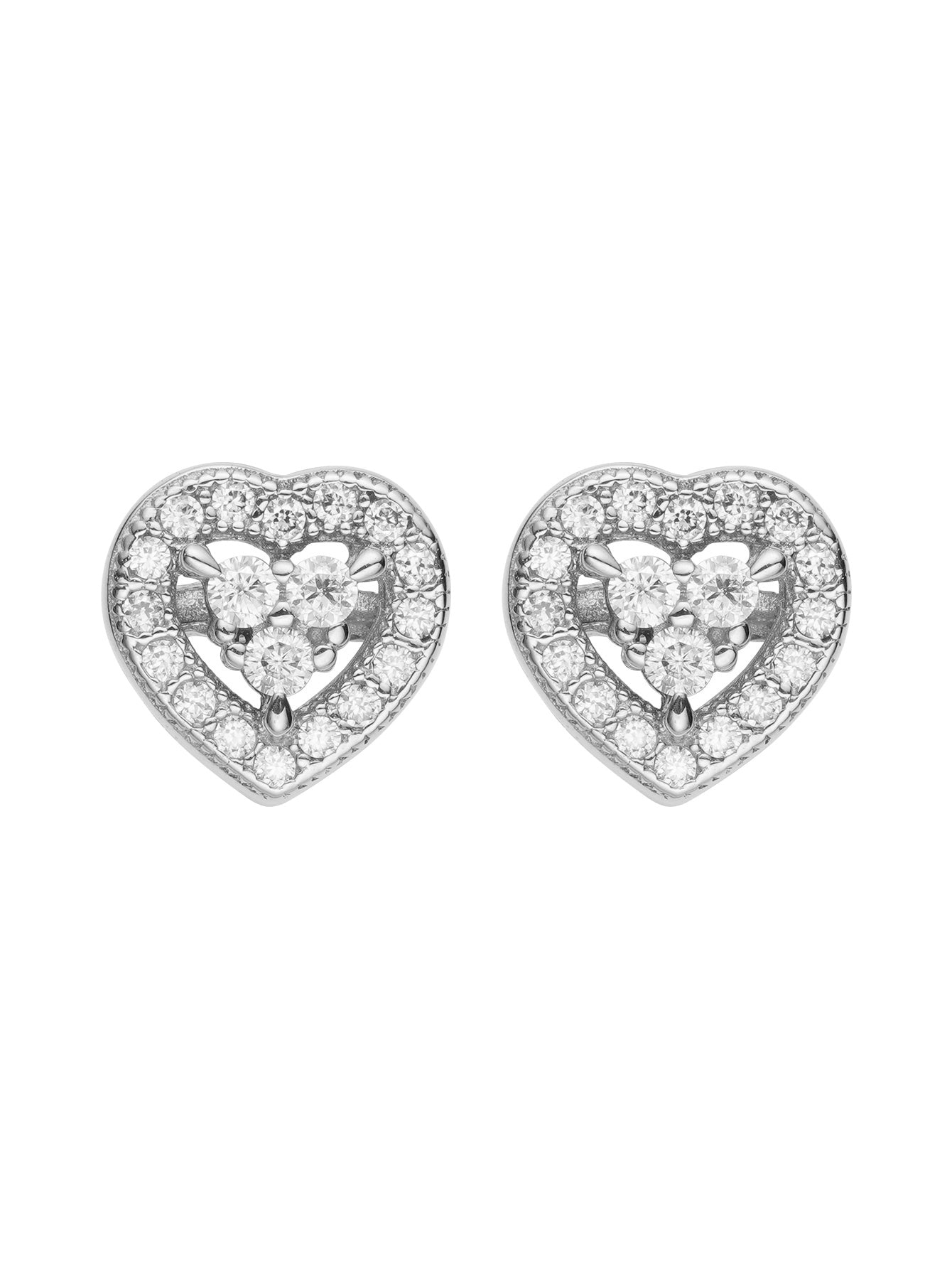 Moissanite  Diamond Heart Stud Earrings