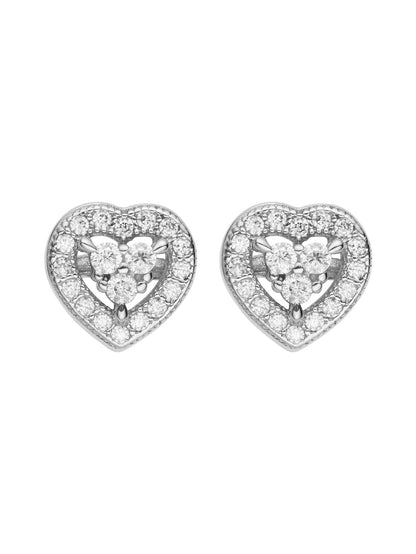 Moissanite  Diamond Heart Stud Earrings