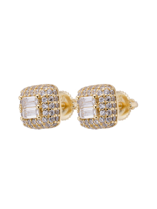 Moissanite Square  Iced Stud Earrings