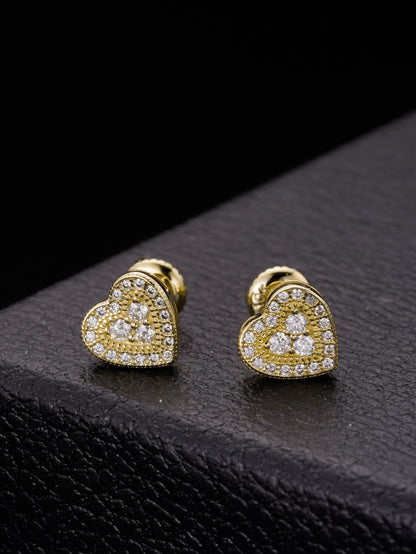 Moissanite Heart Earrings