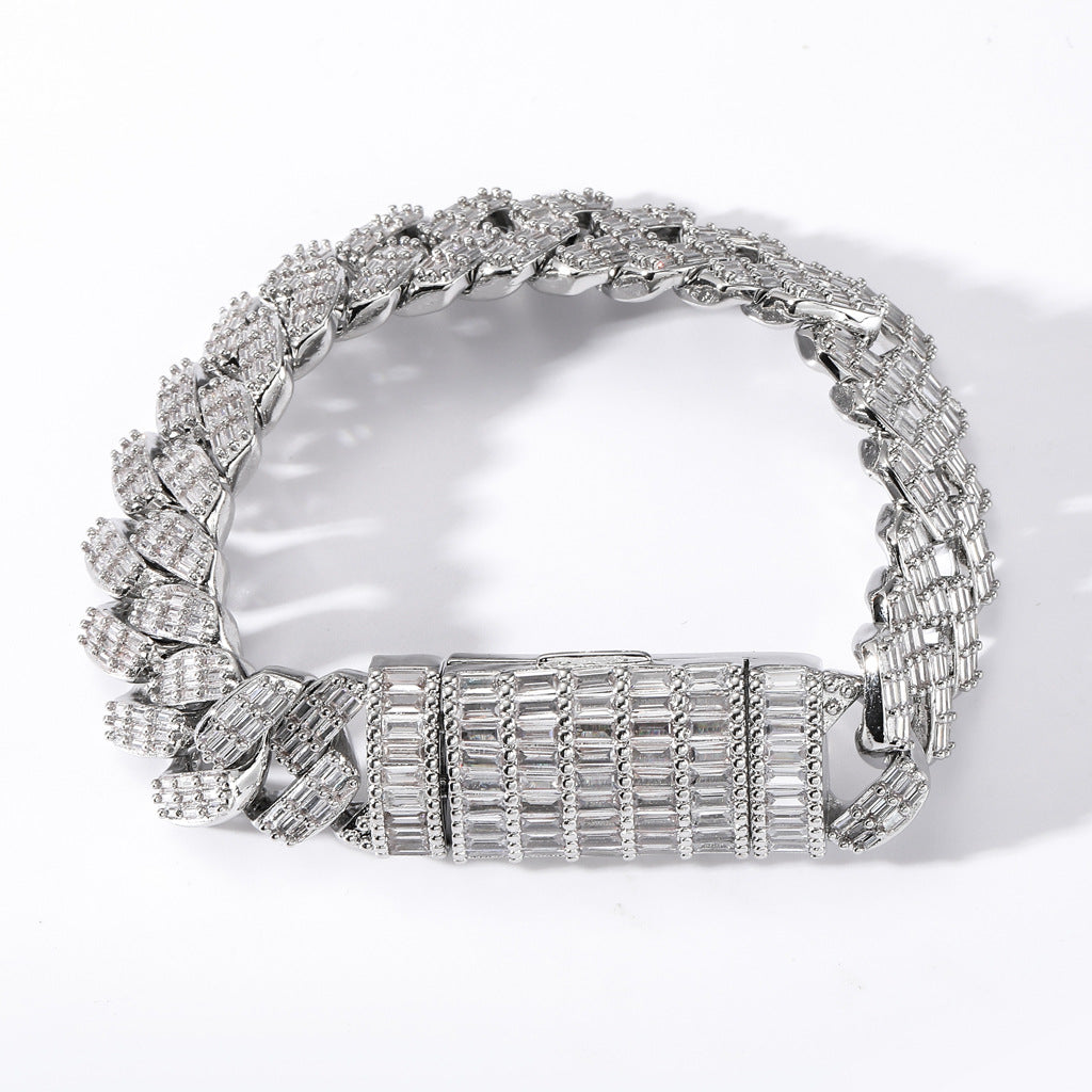 Iced Out  Zirconia Diamond Flap Buckle Bracelet