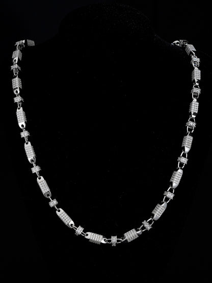 6mm Necklace CZ Diamonds 14K Gold Silver Chain