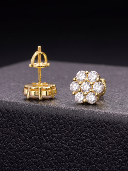 18K Gold Plated Diamond Stud Earrings