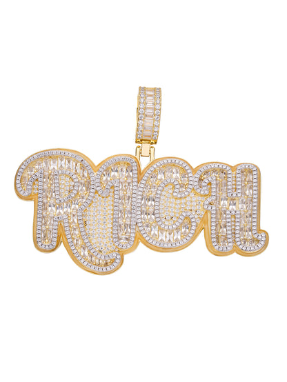 Iced Out RICH Diamond  Pendant