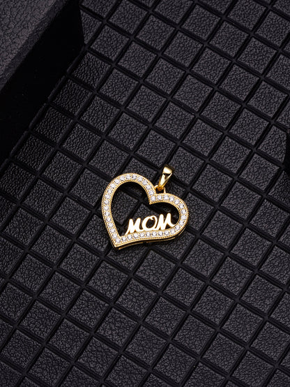 14K Gold Plated Cubic Zirconia Heart Pendant