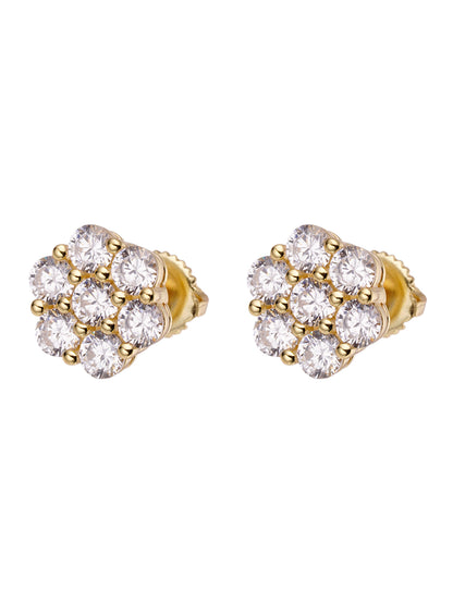 18K Gold Plated Diamond Stud Earrings