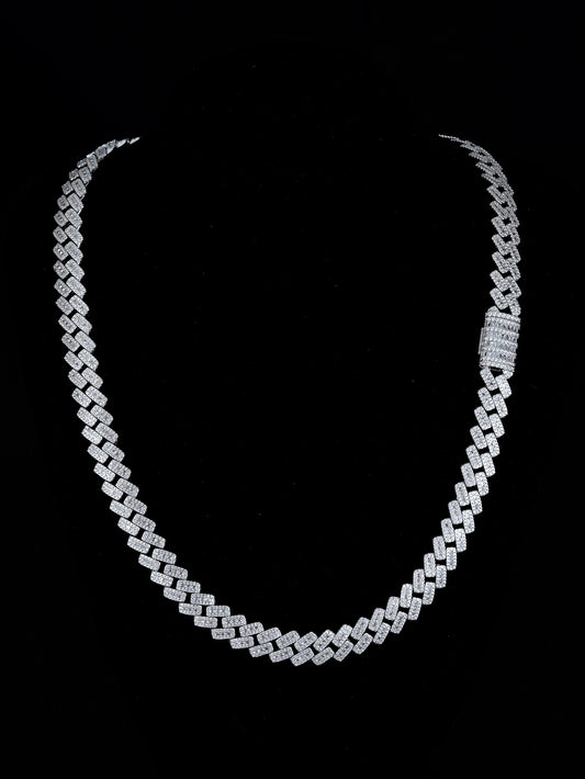 Iced Out 10MM 925 Sterling Silver Moissanite Cuban Link Chain Hip Hop Fashion Cuban Necklace For Men Women