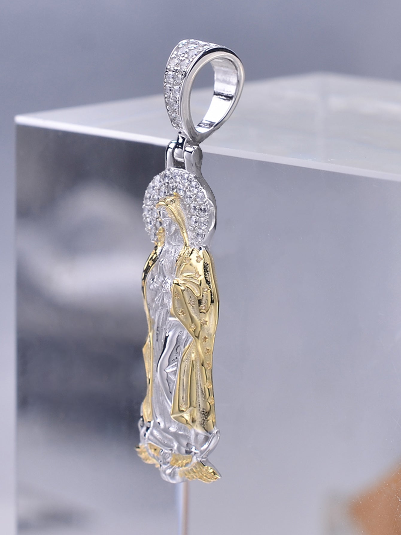 Luxury Virgin Mary Pendant 14k Gold Plated