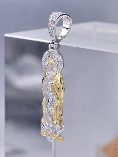 Luxury Virgin Mary Pendant 14k Gold Plated