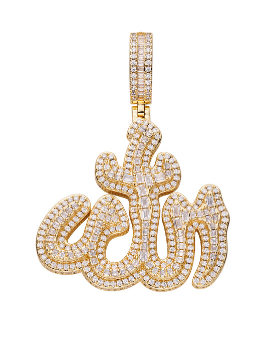 18K  Iced Out  Gold Religion Pendant