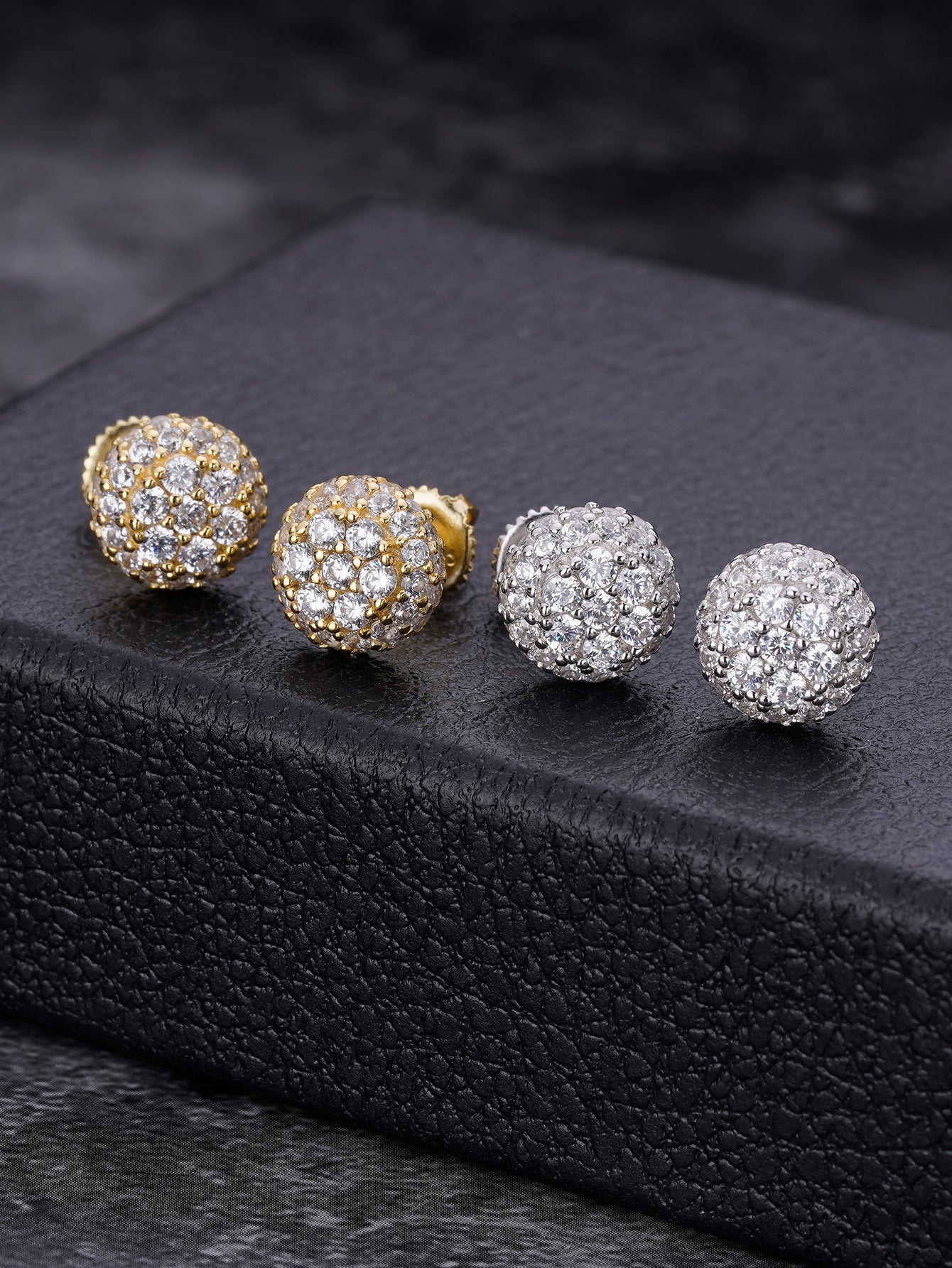 Moissanite Stud Earrings 14K Gold Plated