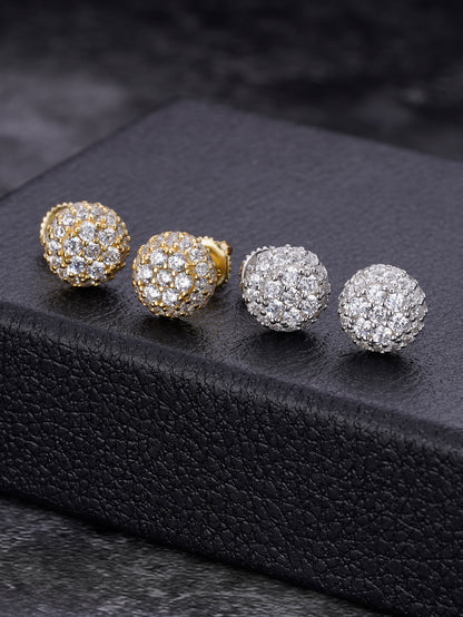 Moissanite Stud Earrings 14K Gold Plated