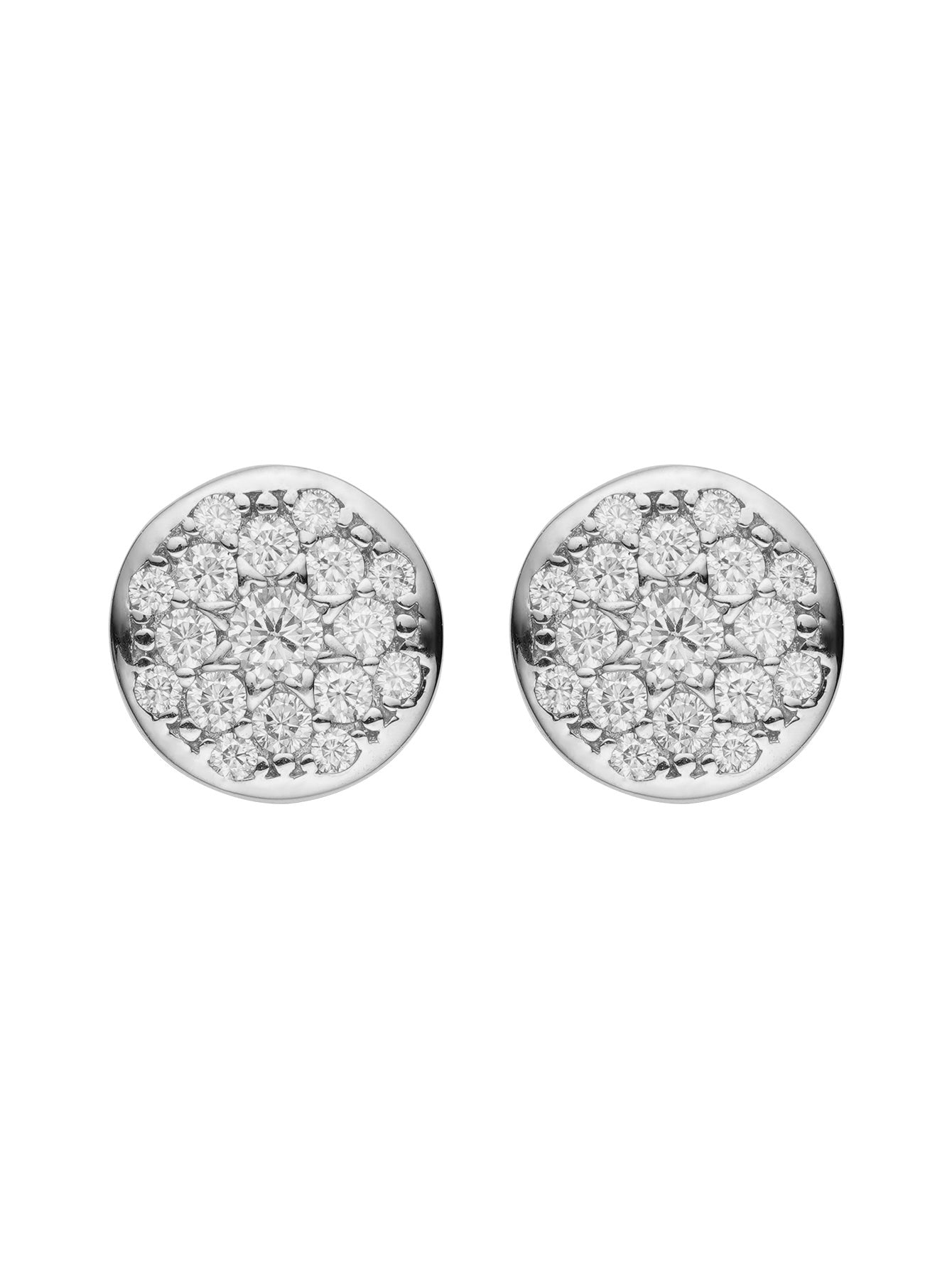 Moissanite Stud k 7.3mm 18K White Gold Plated Earrings