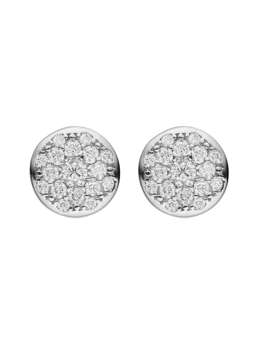 Moissanite Stud k 7.3mm 18K White Gold Plated Earrings