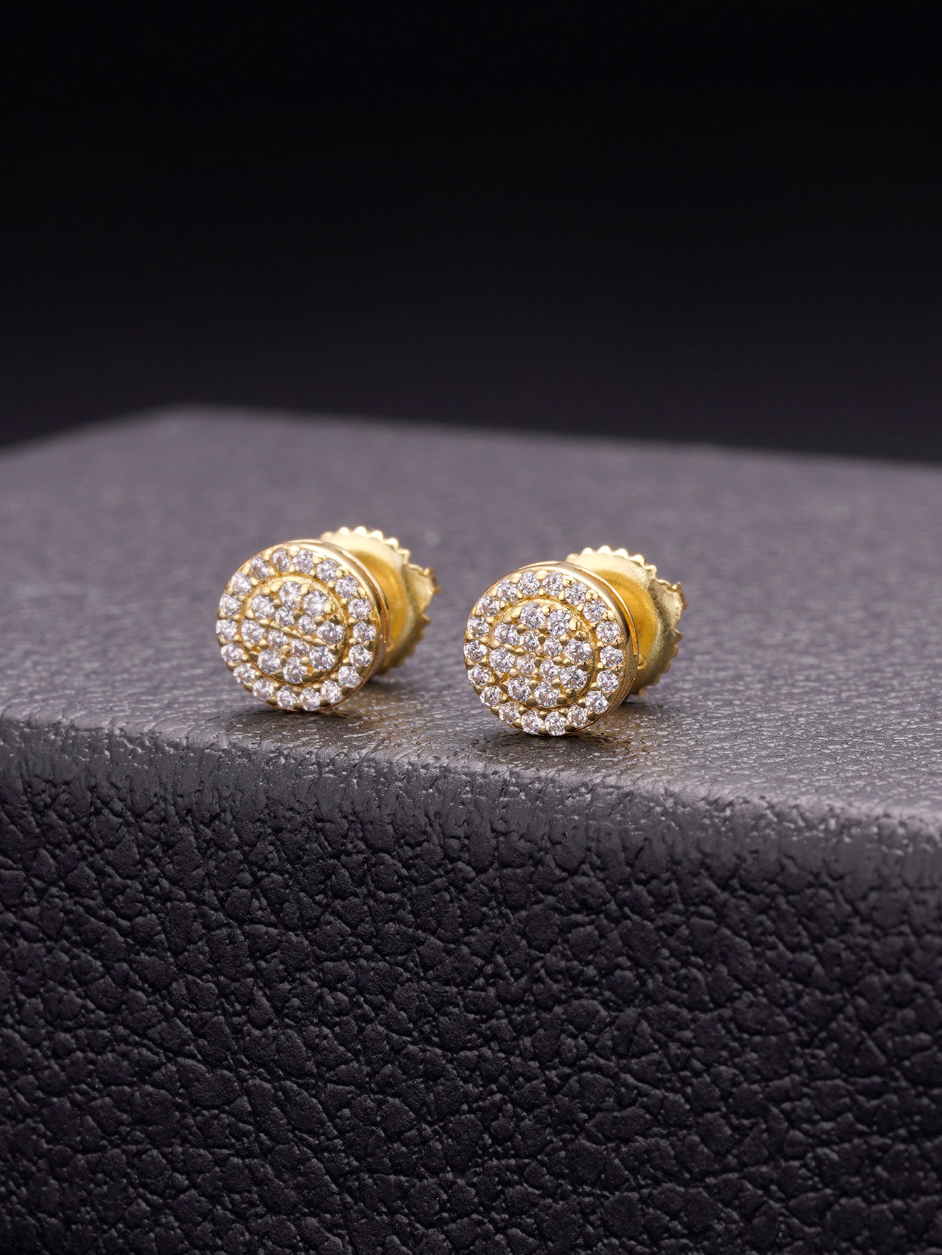 Iced Out 18k Gold Plated  Moissanite Stud Earring