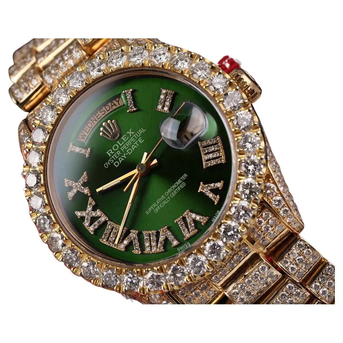 Rolex Presidential Green Roman Dial Diamond Watch