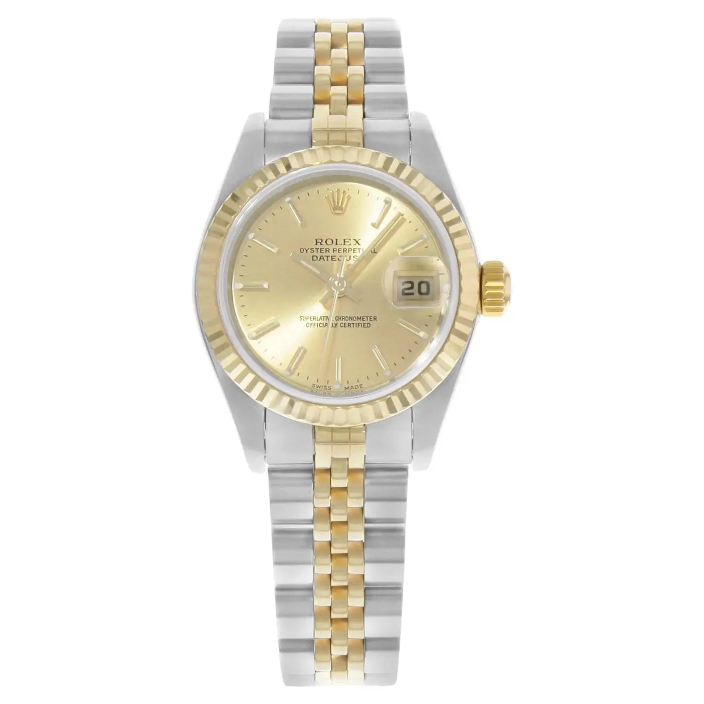 Rolex Datejust 26mm 18K Yellow Gold Steel Champagne Dial Automatic Watch