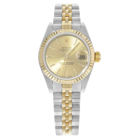 Rolex Datejust 26mm 18K Yellow Gold Steel Champagne Dial Automatic Watch