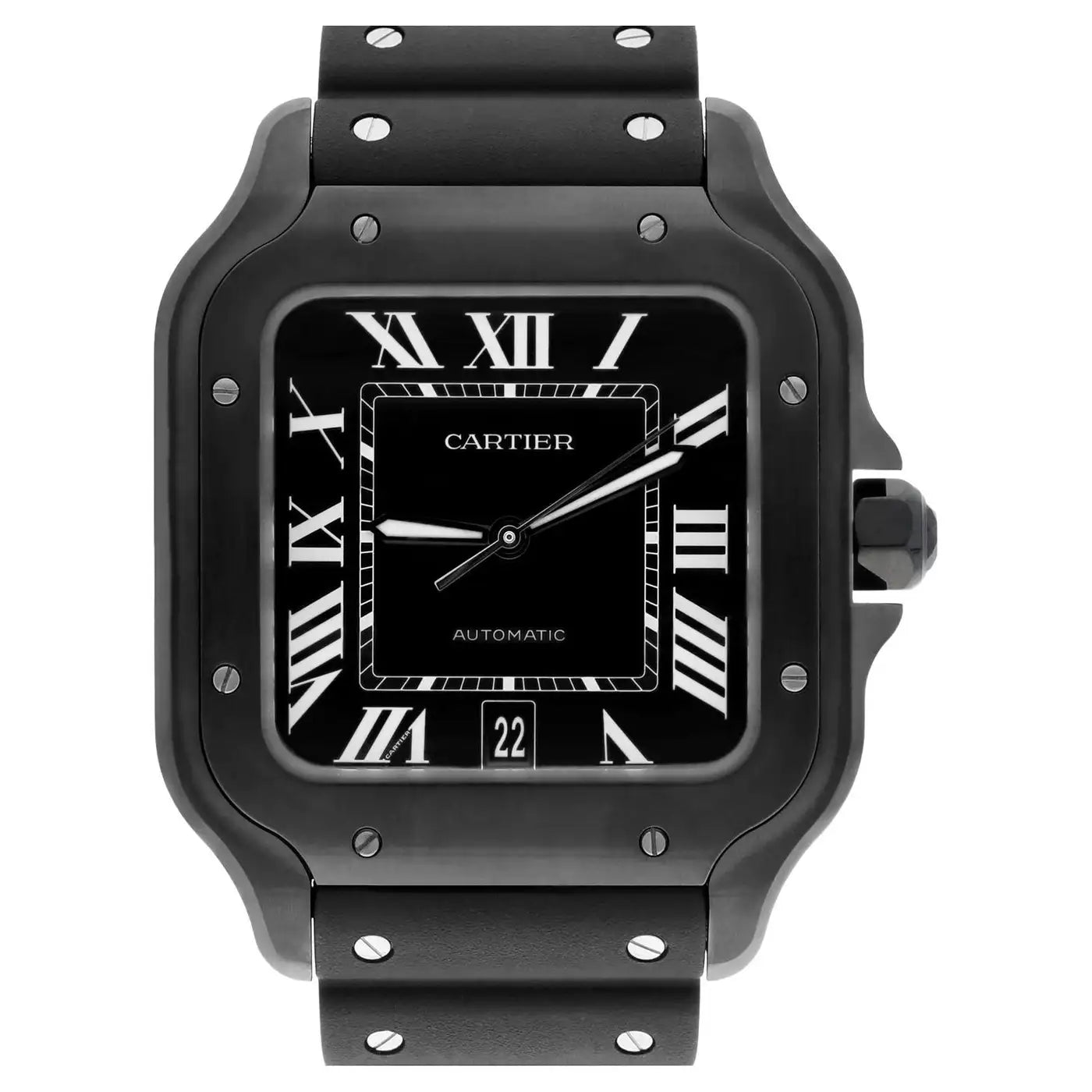 Cartier Santos Large 39.8mm WSSA0039 Rubber Roman Black Dial