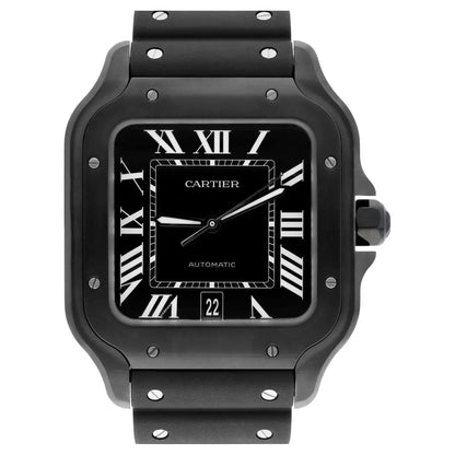 Cartier Santos Large 39.8mm WSSA0039 Rubber Roman Black Dial