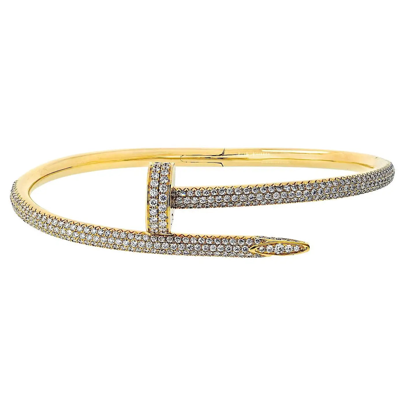 Cartier 18K Yellow Gold Juste Un Clou Size 17 Diamond Bracelet